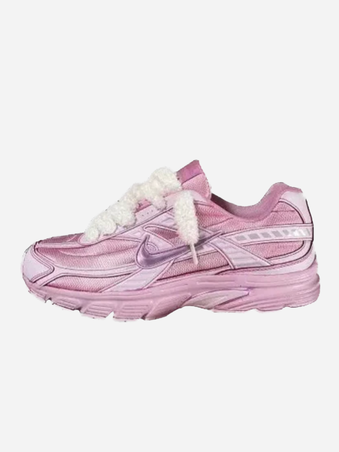 Nike Initiator purple pink violet rose CUSTOM (lacets fluffy)